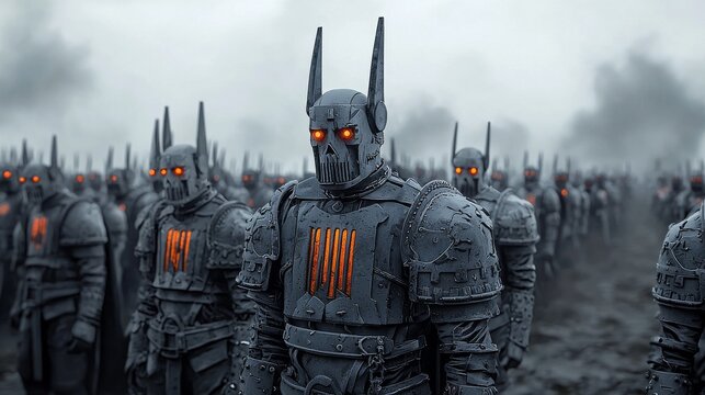 A zombie warrior in armor stands on a hill with an axe and poleaxe ready for battle.