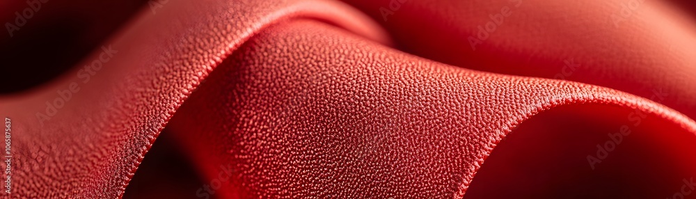 Poster close-up of a deep red fabric texture with a subtle sheen