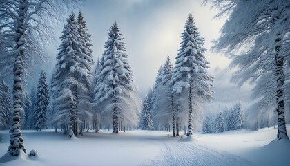 Fototapeta premium A scene of enduring the cold in winter snow