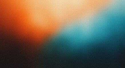 Blurry Abstract Gradient in Warm Orange and Cool Teal with a Grainy Touch