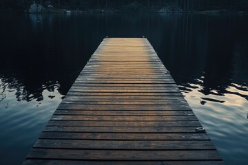 Fototapeta premium Wooden dock on calm water