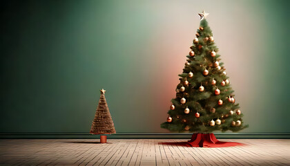minimal scene features isolated christmas tree simple rendering environment