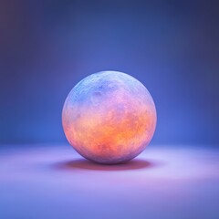 Glowing moon against a vibrant blue sky