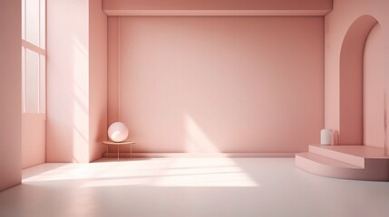 Fototapeta premium Elegant Soft Pink Minimalist Interior Design