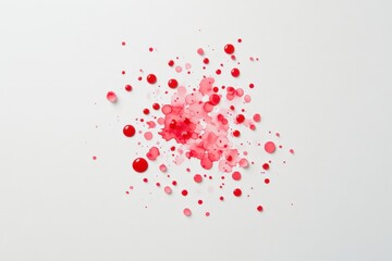 Vibrant red watercolor splatter on a white background