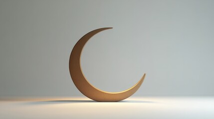 Obraz premium moon shaped podium empty product display to show cosmetic product platform 3d rendering 