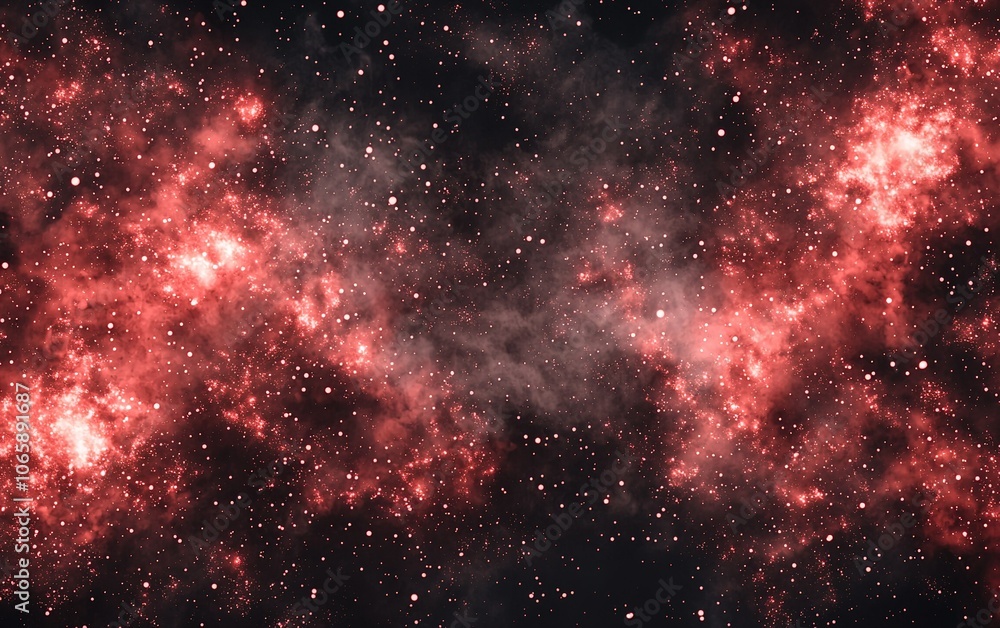 Poster vast expanse of vibrant cosmic clouds and stars illuminated in a colorful galaxy setting during a de