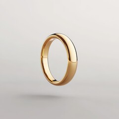 Golden Wedding Ring Floating in Air