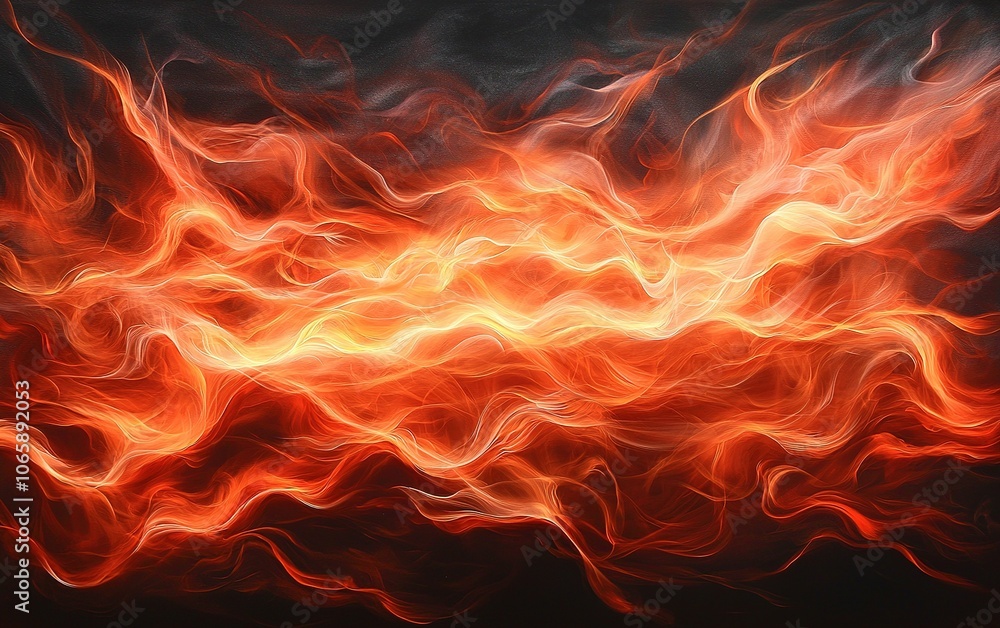 Aufkleber dynamic fiery abstract design showcasing swirling orange and red hues against a dark background, cre
