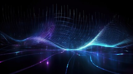 Obraz premium Abstract Light Waves in 3D Space