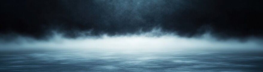 Fototapeta premium Mysterious fog over dark water