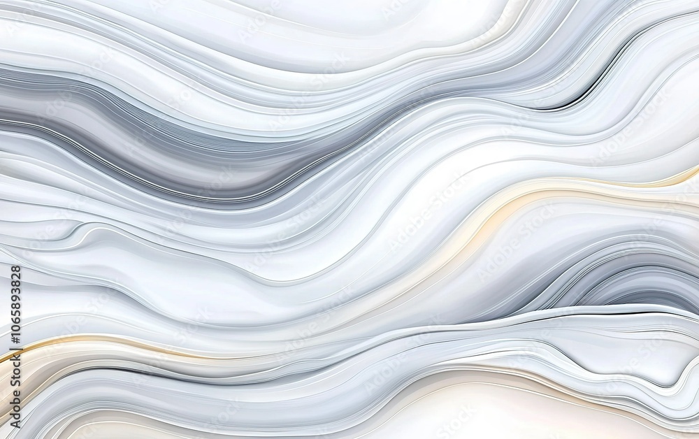 Poster abstract marble texture with smooth waves in shades of gray and white capturing fluidity and eleganc