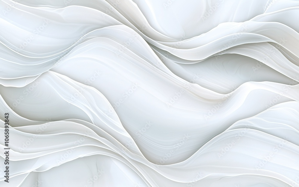 Aufkleber soft white waves of textured fabric create a tranquil and serene background, ideal for design and de