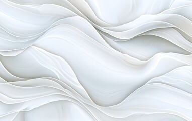 Obraz premium Soft white waves of textured fabric create a tranquil and serene background, ideal for design and decor inspiration