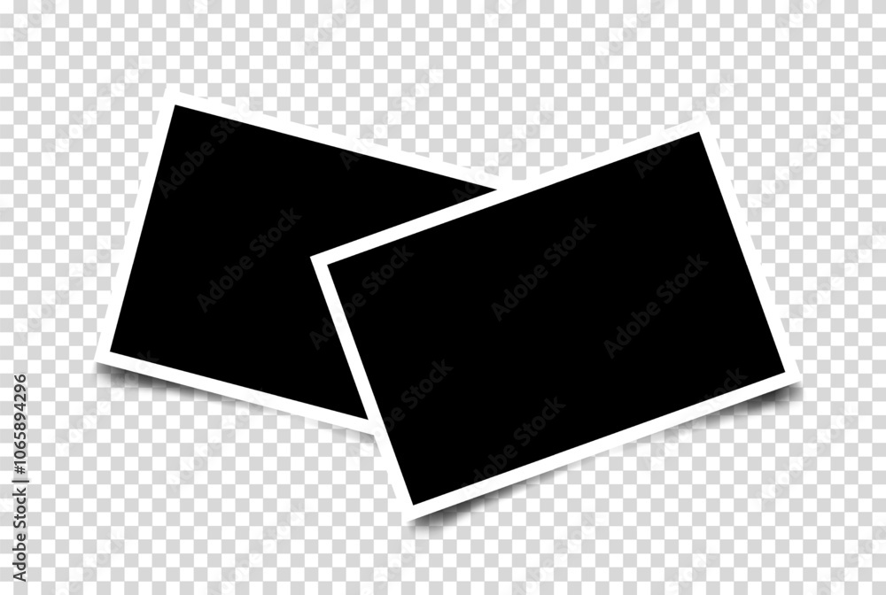 Aufkleber Set of empty two photo frames composition. Realistic vector mockup.