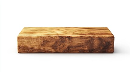 Fototapeta premium natural wooden stage. empty podium display isolated on white. free space for products