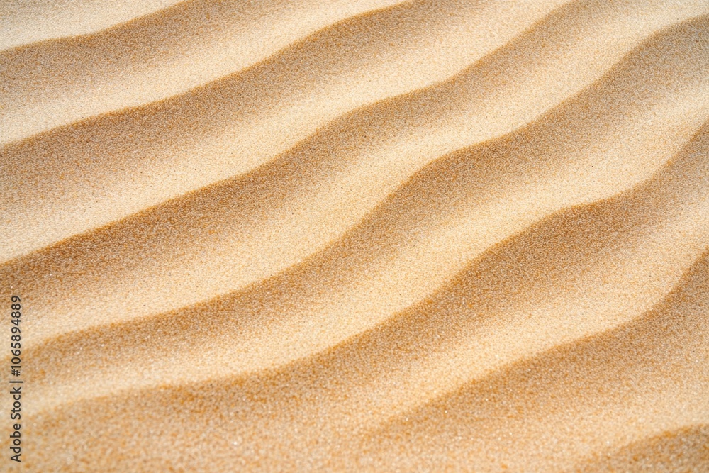Poster textured sand dunes create mesmerizing patterns under the sunlight in a serene desert landscape