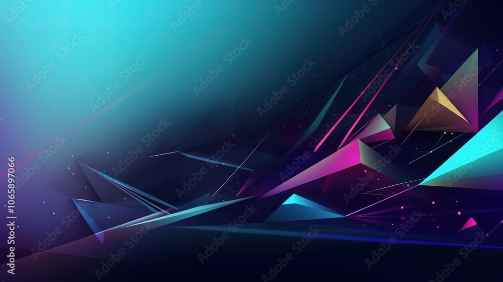 Poster abstract 3d geometric background with colorful shapes
