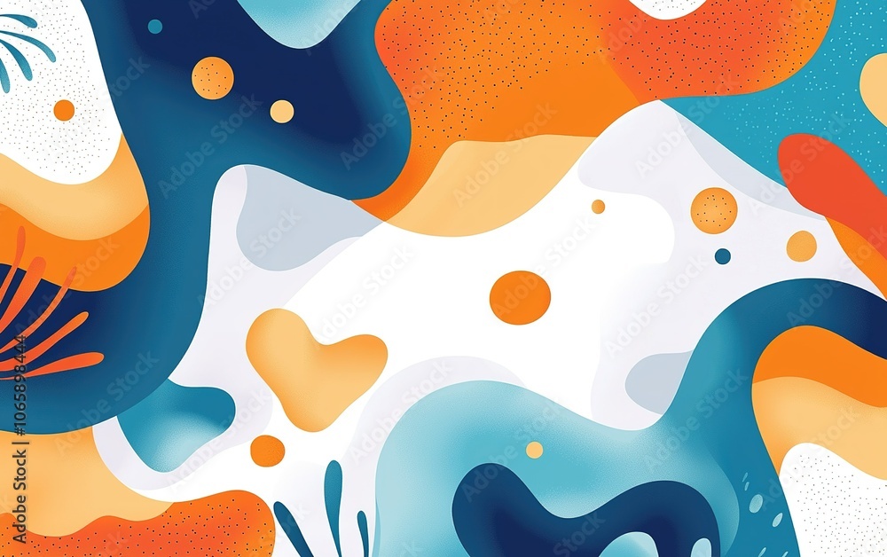 Poster abstract design with vibrant colors and fluid shapes creating a modern art composition suitable for 