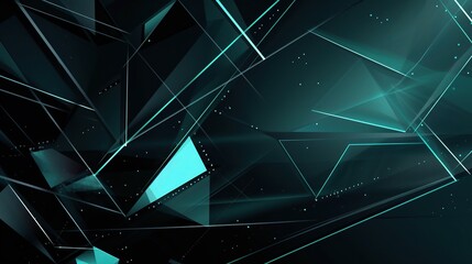 Abstract 3D Geometric Design with Teal Accents