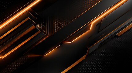 Obraz premium Abstract 3D Design with Orange Highlights and Dark Background