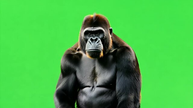 gorilla idle on green screen