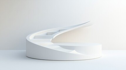 3d rendered illustration of white stone ladder