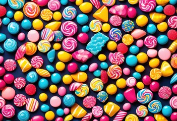 Fototapeta premium vibrant collection colorful candy geometric shapes displaying array whimsical colors fun designs delightful imagery, rainbow, lgbtq, lgbt, pride, love