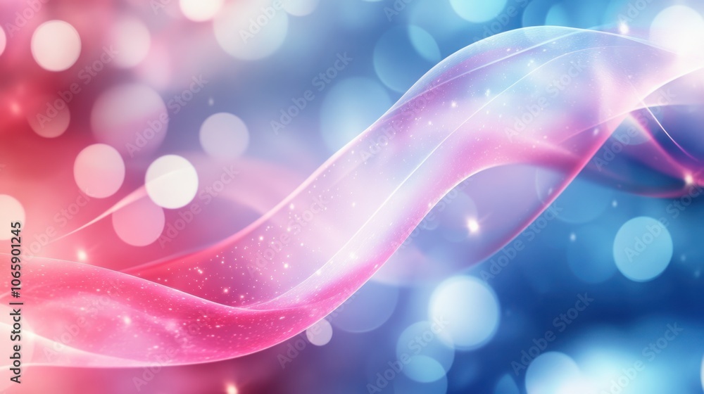 Poster abstract colorful wave with bokeh lights, creating a dreamy and vibrant atmosphere.