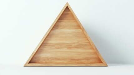 Empty Triangle Wooden Podium. Wooden Stage