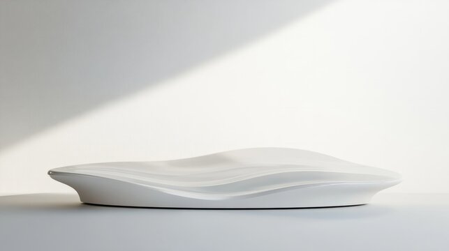 3R Rendered White Wavy shaped Podium 