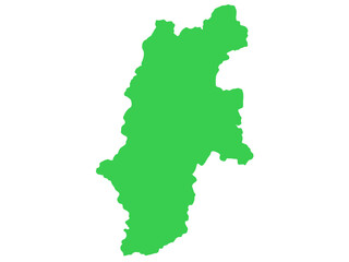 Obraz premium 少しゆるい長野県地図 フチなし 中部地方