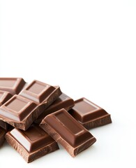Delicious chocolate bars on a white background