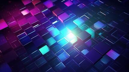 Obraz premium Colorful 3D Abstract Blocks with Light Effects