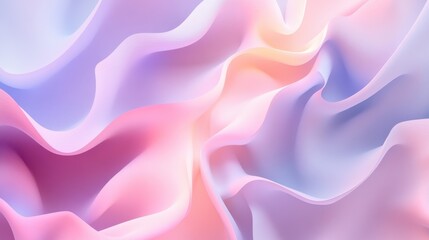 Obraz premium Soft pastel waves blend together in a serene abstract composition, creating a peaceful ambiance ideal for backgrounds or artwork