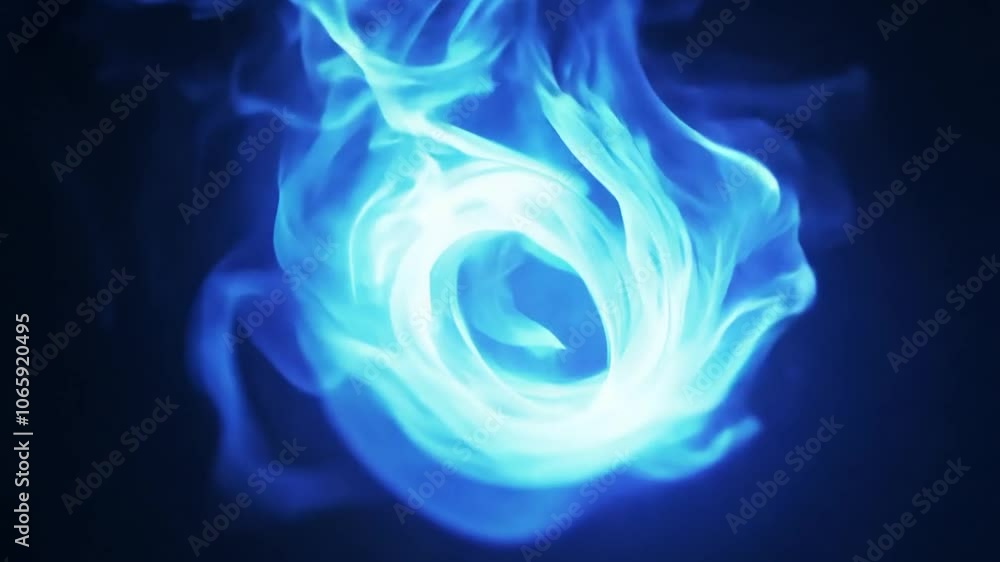 Poster blue energy particles are gathering and morphing, creating a mesmerizing visual effect. ideal for pr