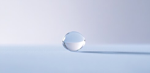 Transparent glass sphere on a minimalist background