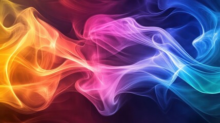 Obraz premium Abstract colorful waves of light creating a dynamic and fluid composition.