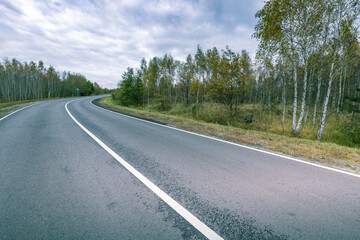 Fototapeta premium A road with a white line down the middle