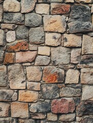 Fototapeta premium Stone Wall with Fire Hydrant