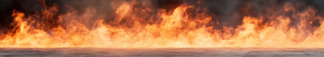 Intense flames engulfing the horizon