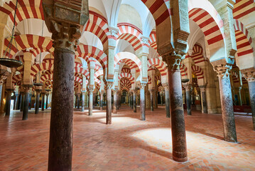 Interior of the Mosque-Cathedral, Córdoba, Andalusia, Spain.