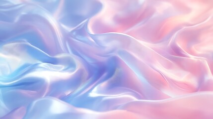 Fototapeta premium Flowing Metallic glass Waves in Neon Blue and Pink on Dark Background - Abstract Design Concept