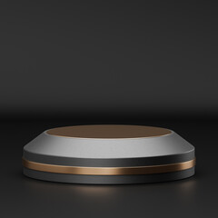 Single Layered Black Podium with Gold Trim for Premium Black Friday Presentation