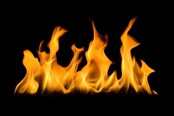 Fototapeta premium Fiery Flames Against a Black Background
