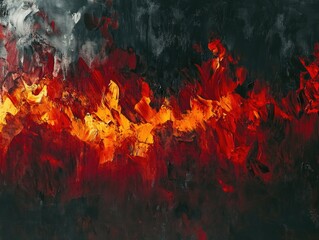 Red and Yellow Flames on Black Background