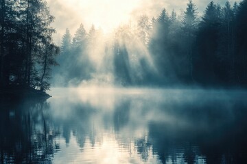 Fototapeta premium Sunshine through foggy water