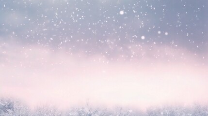 Obraz premium Gentle Snowfall Over Serene Winter Landscape
