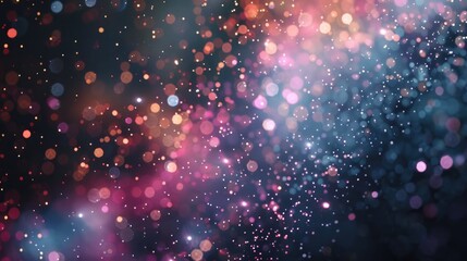 Fototapeta premium Vibrant cosmic scene with a galaxy of colorful stars and sparkling lights in a dark night sky.