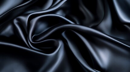 Fototapeta premium Flowing Metallic glass Waves in Neon Blue and Pink on Dark Background - Abstract Design Concept